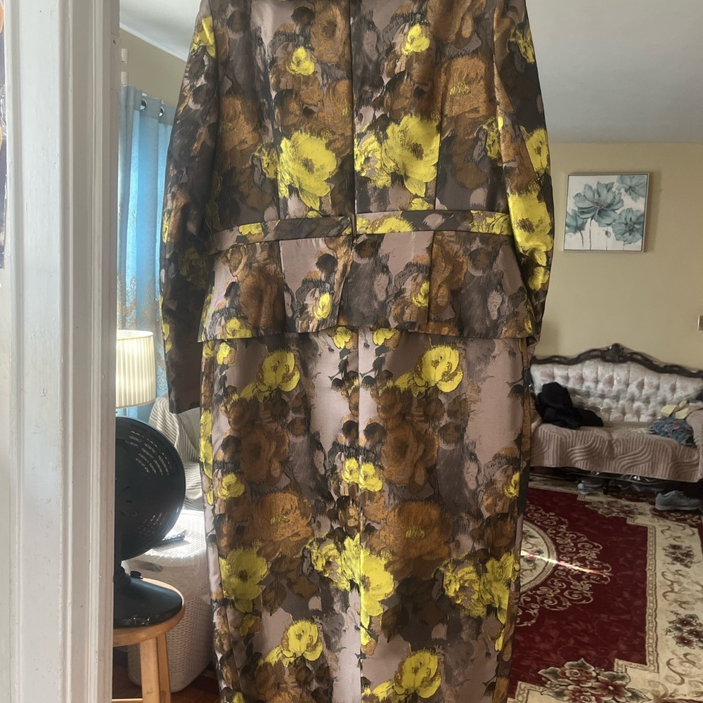 Floral Brown and Yellow Women's Dress